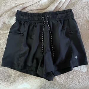 Apana Black Athletic Shorts Elastic Waist